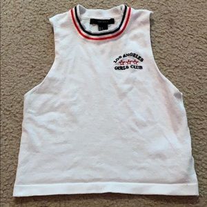 White Forever 21 Los Angeles Girls Club Tank